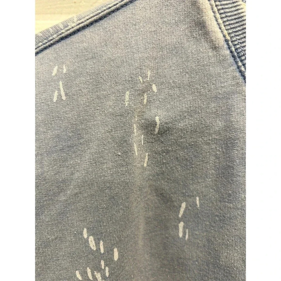 Thread + Supply‎ Women Sz M Crop Sweatshirt Light Blue Rolled Hem Factory Fading - Picture 3 of 7